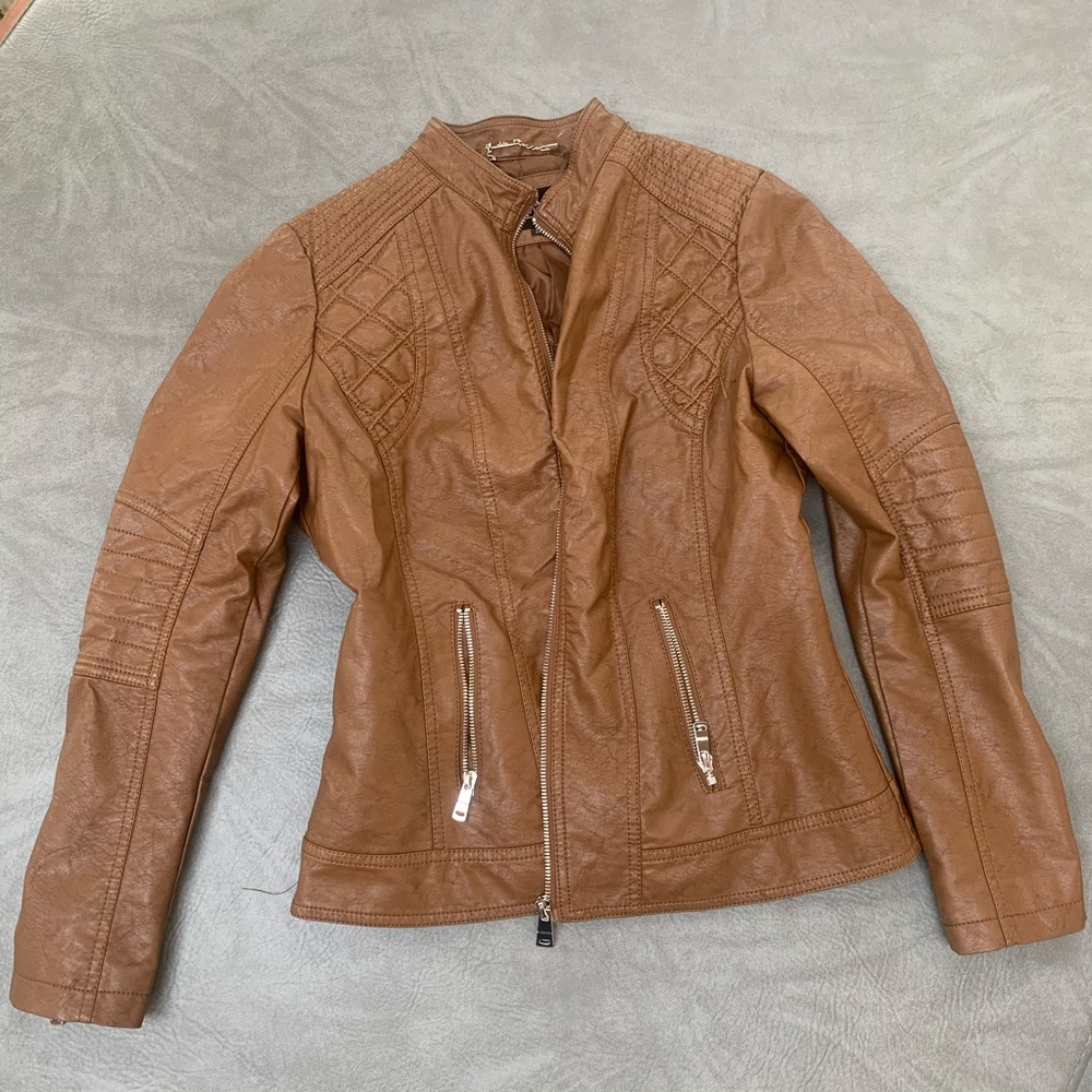 Brown Faux Leather Jacket
